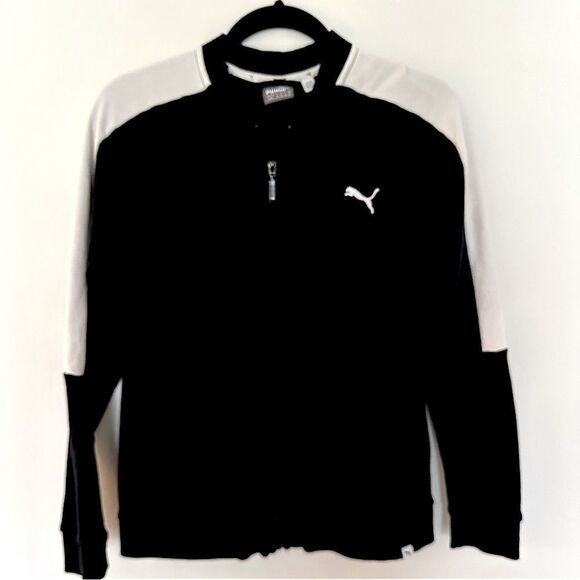 Puma Full Zip Up In Black And White Vintage Y2K - Picture 1 of 6